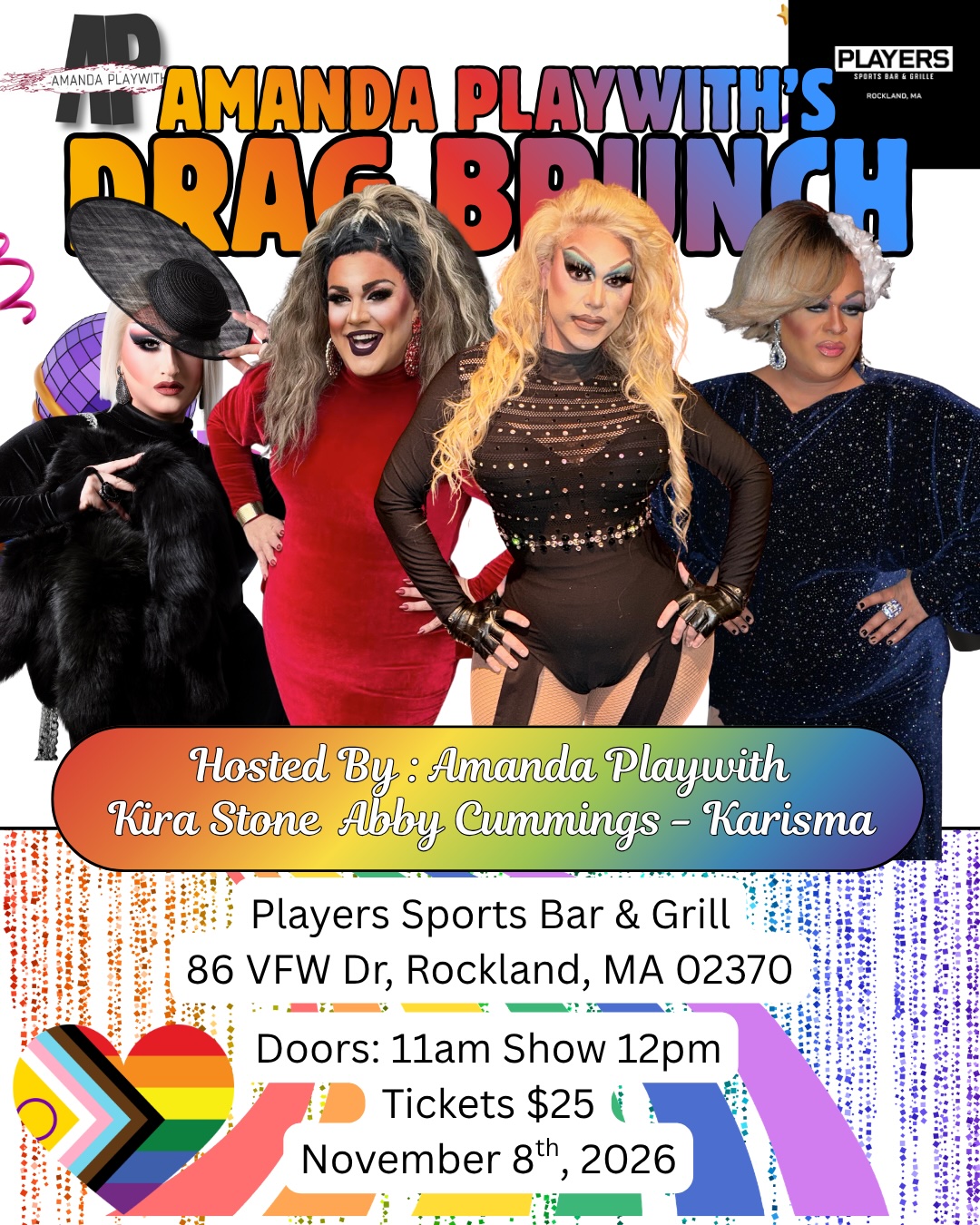 Poster for November Drag Brunch at Players